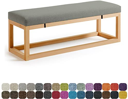 Lsjoaw Bankauflage Bankkissen Sitzauflage Sitzkissen Bank 110X35X3CM Stuhlkissen Bankpolster Schaukel mit abnehmbarem Bezug für Fensterbank Outdoor Gartenmöbel Terrasse Drinnen Sitz,Grey
