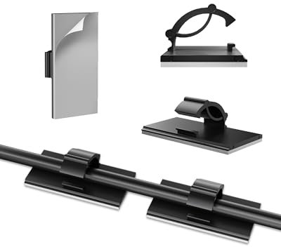 REDTIGER Cable Clips with Strong Self-Adhesive, Easy for Installation, Without Any residues and Damage, Suitable for Inside The car- - 5 Pcs (Black)