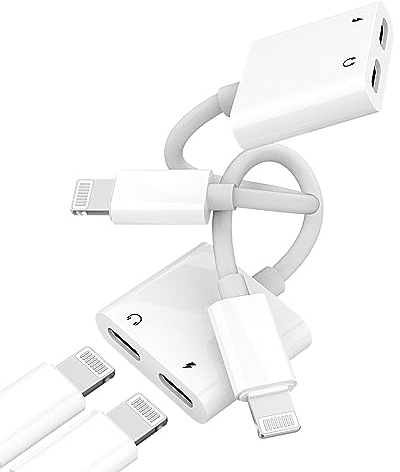 Adaptateur iPhone Jack 2en1(lot de 2)Accessoire Ecouteur Lightning Certifié Apple MFI Chargeur Cable Double Prise Adaptador Casque Audio Câble pour 14 13 12 11 Pro Max 7 8plus X Ipad 2 Air Adapter Aux