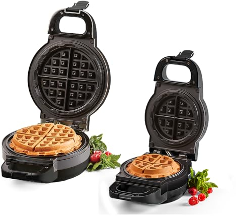 PowerXL Waffle Star - Waffeleisen für gefüllte Waffeln - 13cm + 18cm - Antihaft-Beschichtung - Wafflemaker mit Anti-Tropf-Rinne - herzhafte & süße Waffeln - Waffeln aus Gemüse, Pizza oder Schokolade