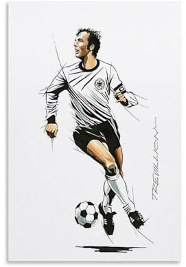 DAGUYS Kunstdruck auf Leinwand, Motiv: legendärer Fußballspieler Franz Beckenbauer, 40 x 60 cm