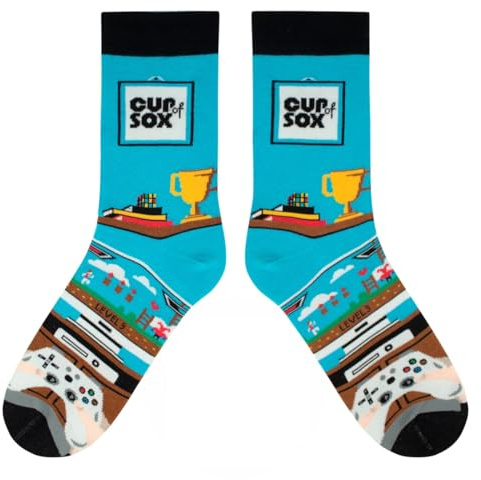 Gaming Socken, Lustige Gamer-Socken mit Spielmotiv, Geschenke Für Gamer, Hochwertige Herren- und Damensocken
