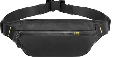 Spigen Life Klasden Bauchtasche für Damen und Herren Hüfttasche Gürteltasche für Reisen, Sport und Outdoor-Aktivitäten - Schwarz