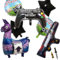 DazzJoy Videospiel Luftballons Geburtstag, 7 Stück Spiel Folienballon, Happy Birthday Ballon, Gamer Geburtstagsdeko Ballons, Lama Lila Spiel Folienballons, Gaming Spielzeug Pistole Kinder Luftballon