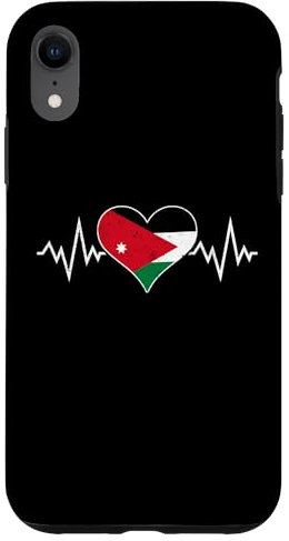 Hülle für iPhone XR Jordanische Flagge Vintage Herz Herzschlag Jordan Pulse Line