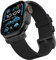 Astorgos Banda in Pelle Compatibile con Apple Watch Ultra 2/Ultra 49mm,S10 46mm,9/8/7 45mm,SE2/SE/6/5/4 44mm,3/2/1 42mm, Cinturino in Pelle Largo 26mm di Sostituzione del Polso, Nero Opaco