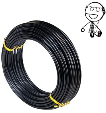 2mm x 50m basteldraht,aluminiumdraht,schmuckdraht,draht zum basteln,aluminium-draht,aluminium craft wire,bindedraht modellierdraht für dekoteile, DIY-skulpturen,kranzherstellung & bonsai-bäume-schwarz