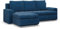Mebligo - Ecksofa mit Schlaffunktion und 2 Bettkasten Cord - Dunkelblau 230x89x159 (BxHxT) FORESTA - Links Eckcouch, Sofas & Couches, Couch L Form, Cauchsofa, Sofa Wohnzimmer