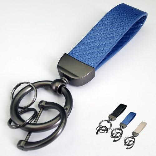 DSWERMG Auto Porte-clé, pour BMW 8 Series M1m2 M3 M4 M5 M6 M8 Z3 Z4 Z8 2000-2023 2024 Porte-clés en Cuir pour Homme et Femme, Voiture Accessoires, B/Blue