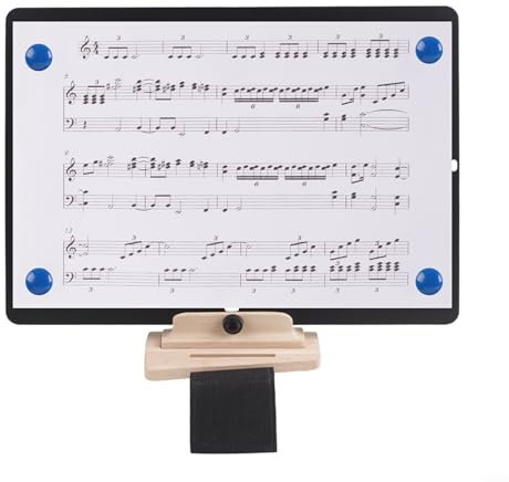 ARMYJY Ständer für Marschleier, für Trompete, Klarinette, Saxophon, leichter Notenhalter, mit Magnetsystem und gebogener Basis (A)