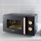 Wave Black & Rose Gold Microwave - Features: 4 Power Settings And Defrost Function, 35 Minute Timer, Easy To Use Dial, Easy To Clean Glass Turn Table