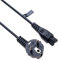 Cavo di Alimentazione 3 pin Mickey Mouse Compatibile con LG TV 42LA6205, 47LB6300, 55LN5700UH, 32LN5700 | Spina Schuko UE (Euro) CEE 7/7 90 ° Angolato IEC 320-C5 Shamrock Plug | AC 250V 16A Nero 2m