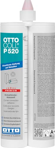 OTTOCOLL P 520 SP5477 Zähelastischer 2K-PU-Klebstoff 2x190 ml Doppelkartusche C635 cremeweiss