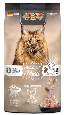 Leonardo Adult GF Maxi [300g] Katzenfutter | Getreidefreies Trockenfutter für Katzen | Alleinfuttermittel für große Katzenrassen ab 1 Jahr