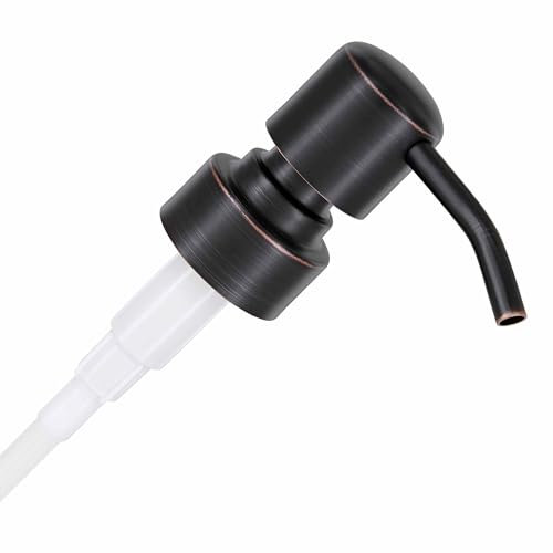 ALTGLAS Seifenspender Pumpkopf Zagreb - Edelstahl Pump Aufsatz mit 28mm Gewinde als Ersatz Pumpe und Upcycling Seifen Spender zu Bauen mit Jacky Flaschen (Schwarz mit Kupfer Öl-Schliff)