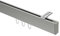Interdeco eckige Innenlauf-Gardinenstange (Deckenbefestigung) Edelstahl Optik Typ 10212816, 280 cm