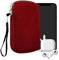 kwmobile Handytasche für Smartphones S - 4,5 - Neopren Handy Hülle Rot - Handy Tasche 14,4 x 8,3 cm Innenmaße