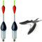 .Jenzi Set: 2 Anfütterposen (10 gr, & 15 gr), Knicklichtpose, Waggler-Pose vorgebleit Feederpose + gratis Angelschere