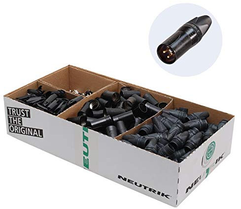 Neutrik NC3MXX-BAG-D Lot de 100 fiches XLR mâles 3 broches Noir