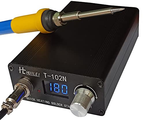 Estación de soldador T12, estación de soldadura de pantalla digital de 75 W, control de temperatura de 30 ~ 500 ℃ Auto Standby, estación de hierro de soldadura con punta de hierro de soldadura y mango