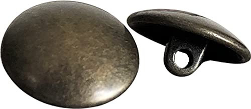 messing antik leicht gewölbte Metall Knöpfe mit Öse 15mm, 17mm oder 22mm(10 Stück) (17mm)