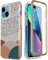 Esdot for iPhone 13 Mini Case with Built-in Screen Protector,Military Grade Rugged Cover with Fashionable Designs for Women Girls,Protective Phone Case 5.4 Abstract Painting
