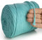 MeriWoolArt® Makramee Garn Blau - Makramee Garn 4mm farbig 225m - Super weiches Baumwollgarn, einfach gedrehte Makramee Schnur für Makramee Wandbehang, Blumenampel, Vorhang und Mehr DIY Deco