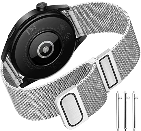 TOPsic Cinturino 22mm Acciaio Inossidabile Doppio Magnetico per Huawei Watch GT3 46mm, GT2 Pro, GT2, GT2e, Galaxy Watch3 45mm, Gear S3