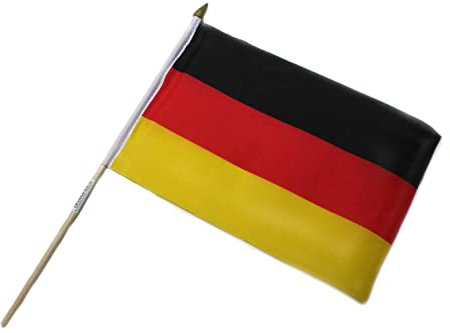 Fahne Flagge 21x16cm mit 30 cm Holzstab Handfahne Stockflagge Banner Fan (Deutschland)