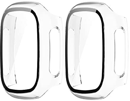RuenTech Hard PC Schutzhülle für Xplora X5 play, Hülle Mit Glas Displayschutz, schutzfolie gehärtetem Glas Abdeckung für Xplora X5 PLAY kids Watch-Zubehör (klar + klar)