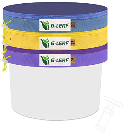 G-LEAF Bubble Bag 20L 5 Gallon 3 Beutel Luftblasenbeutel Extraction Essenz Pflanzsäcke Presssieb und Aufbewahrungsbeutel Kit mit 10''x10''(25 Mikron) für Kräuterextraktion und Produktion
