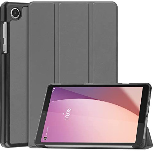 YRH for Lenovo Tab M8 4th Gen Case 8 inch 2023 2024 (TB300FU|TB301FU), Slim Light Folio Stand Hard Shell Cover for Lenovo M8 Tablet Case, Gray