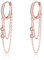 Reffeer Massive 925 Sterling Silber Kette Tropfen Ohrringe Creolen für Frauen Teenager CZ Creolen Kette Ohrringe Baumeln (C-Rose Gold)