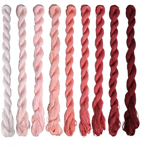 MINGGUXIUYI Natürliches 100% Seidengarn, handgefertigtes Stickgarn, Seidenstickgarn (48)