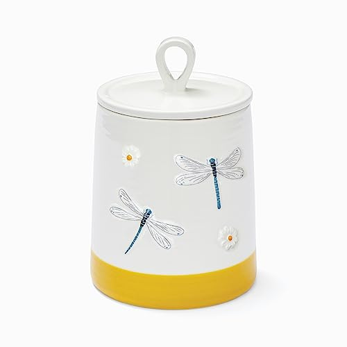 Cooksmart English Meadows Ceramic Tea Coffee Sugar Storage Canister | British Designed, Airtight Lid, Food Storage, Durable Ceramic, Kitchen Organisation, Easy Clean, Countertop Use, Everyday