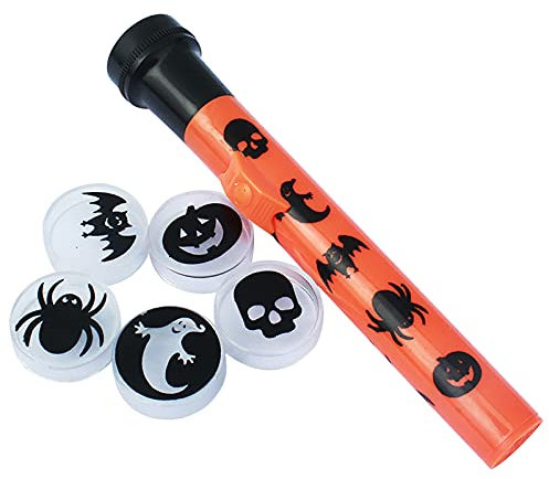 Halloween-Projektions-Taschenlampen-Fledermaus-Geist-Schädel-Kürbis-Muster RKc08 (as show, One Size)