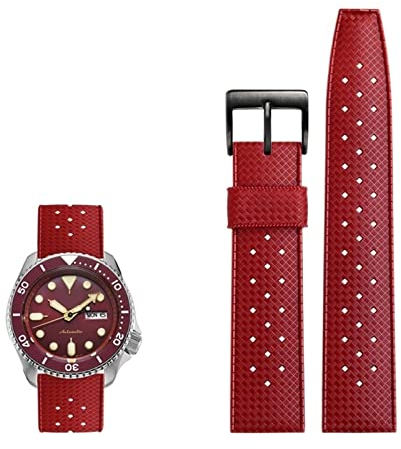 BANDKIT Premium-Grade Tropic Fluor Gummi armband Für seiko SRP777J1 SKX Uhr Band Tauchen Wasserdicht Armband 20 22mm armbänder, 22 mm, Kunststoff, Achat