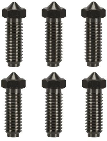 LANKEGU 6 Stück gehärtete Stahldüsen für Anycubic Kobra 2, 3D-Drucker, hohe Temperaturbeständigkeit, 0,4 mm, gehärtete Stahldüsen für Kobra 2, Kobra 2 Neo, Kobra 2 Pro, Kobra 2 Plus, Kobra 2 max