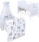 Generic Babybett Komplett Set Max Prince 60x120 weiß Kinderbett umbaubar zum Juniorbett inkl. Bettwäsche Set Komplett (Teddy und Freunde blau)