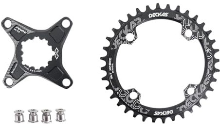 DJC Fahrrad-Kettenblatt, rund, 6 mm, Offset-Adapter, Spider-Set für GXP XX1 Eagle X01 GX X1 X0 X9 für Sram DM 32T 34T 36 38 40T MTB Rennrad Direct Mount