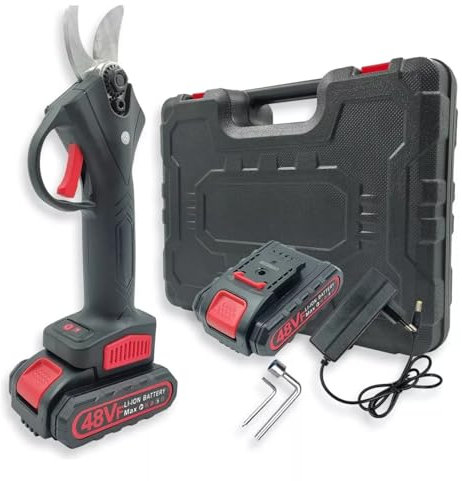 Dopastore Forbici da Potatura Portatili con 2 Batterie da 48V Incluse Cesoie Elettriche Trincia Rami da 30MM Uso Professionale Per Esterni Giardino Cortile Prato