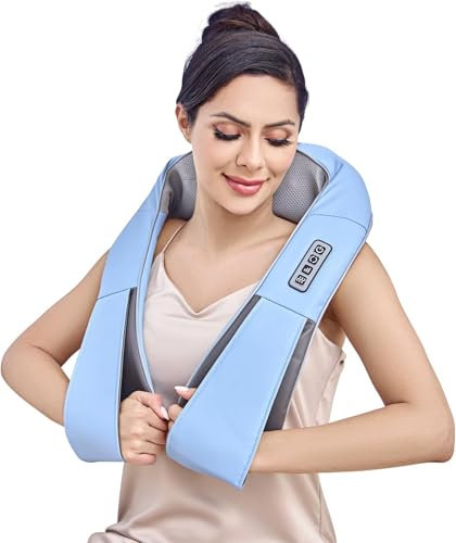 Neck Massager, Shiatsu Back Shoulder and Neck Massager with Heat - Deep Tissue 4D Kneading Massage Pillow for Body Muscle Pain Relief, Use at Home, Office, Car- Best Gifts for Women Men Mom Dad