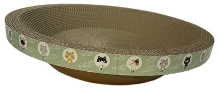 Baoblaze Katzenkratzbrett aus Karton, Kratzbrett, rundes Schüsselnest, Couch aus Karton, ovales Katzenkratzbett, Spielen, Schlafen, Katzenbedarf, S