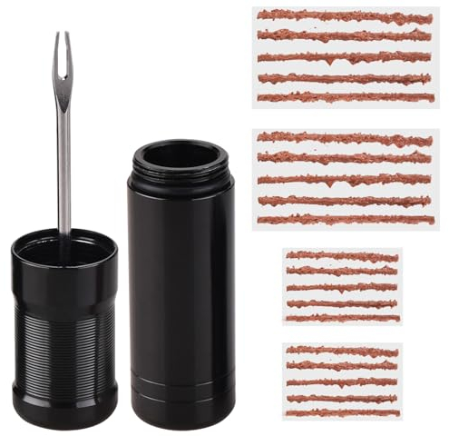 Scettar Tubeless MTB Reparaturset, Tubeless Repair Kit Fahrradreifen Pannen Set Fahrradreifen Befestigungswerkzeuge Inklusive 1 Reparaturgabel Reibahle und 20 Reifenreparaturstreifen