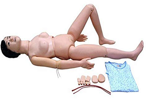dmartN Kombinierte Krankenpflege-Trainingspuppe für Frauen, multifunktionale Patientenpflegepuppe aus PVC für die Krankenpflege, medizinische Ausbildung, Lehr- und Bildungsbedarf