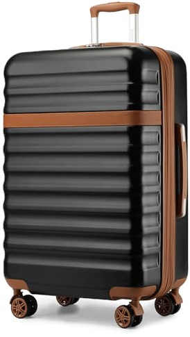 Kono Checked Luggage 28in Expandable Hardside TSA Lock Black