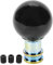 Majatou Stick Knob, Gear Shifter Knob Acrylic Black Ball Shape Stick Shifter Handle, Shifter Knobs with 3 Threaded Adapters M8 M10 M12
