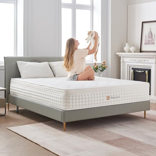 Hiepunos Matratze 120x200 cm 26cm Höhe 7-Zonen Federkernmatratze Orthopädische Taschenfederkernmatratze mit Comfort Memory-Schaum Schicht, Härtegrad H3, Rückenentlastende, 100 Nächte Probeschlafen