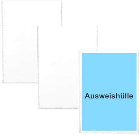 3 Stück Ausweishülle A7 Transparent Schutzhülle für Ausweis 78×110 mm Kreditkartenhülle Scheckkartenhülle Karten SchüLerausweis Kartenhüllen Fahrkartenhülle für ID EC Card