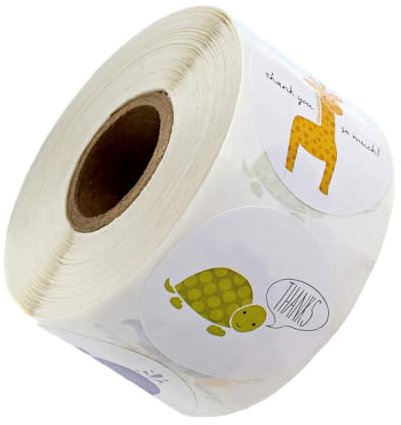 Lurrose Klebeaufkleber Aus Papier 1 Rolle Mit 500 Stück Tier-versiegelungsaufkleber Für Das Basteln Von Jungen Und Mädchen